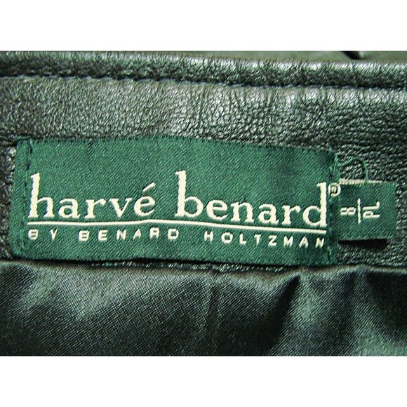 NEW Harve Benard Womens Genuine Leather Skirt Size 8 Black PL Polyester Lining - Picture 5 of 11